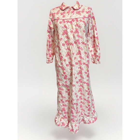 Other - Vtg French Dressing Flannel Nightgown Womens S Pink Made In Hong Kong Cottage